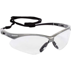 KleenGuard - Clear Lenses, Framed Safety Glasses - Anti-Fog, Scratch Resistant, Silver Nylon Frame, Size Universal, Wrap Around - All Tool & Supply