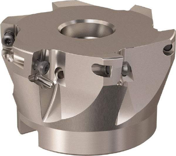 Seco - 6 Inserts, 66mm Cut Diam, 27mm Arbor Diam, 11mm Max Depth of Cut, Indexable Square-Shoulder Face Mill - 90° Lead Angle, 40mm High, XO.X 12.. Insert Compatibility, Through Coolant, Series R220.69 - All Tool & Supply