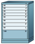 44.25 x 28.25 x 30'' (9 Drawers) - Pre-Engineered Modular Drawer Cabinet Counter Height (180 Compartments) - All Tool & Supply