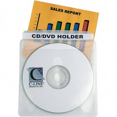 C-LINE - 50 Piece Clear/White CD/DVD Envelope - 5-3/4" High x 5.38" Wide - All Tool & Supply