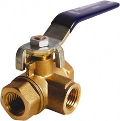 Legend Valve - 1-1/2" Pipe, Large Port, Brass Diverter Ball Valve - Inline - Three Way Flow, FIPT x FIPT x FIPT Ends, Lever Handle, 600 WOG, 150 WSP - All Tool & Supply