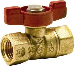 Legend Valve - 1/8" Pipe, Standard Port, Brass Standard Ball Valve - 2 Piece, FNPT x FNPT Ends, Tee Handle, 400 WOG, 125 WSP - All Tool & Supply