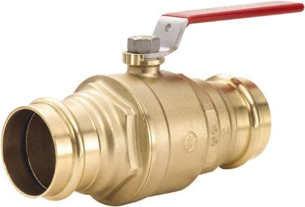 Legend Valve - 1/2" Pipe, Full Port, Lead Free Brass Full Port Ball Valve - 2 Piece, Press Ends, Lever Handle, 600 WOG - All Tool & Supply