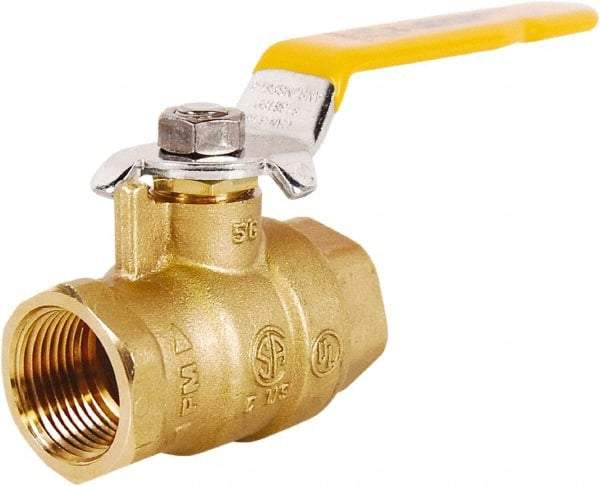 Legend Valve - 2" Pipe, Full Port, Brass Full Port Ball Valve - 2 Piece, FNPT x FNPT Ends, Lever Handle, 600 WOG, 150 WSP - All Tool & Supply