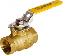 Legend Valve - 2" Pipe, Full Port, Brass Full Port Ball Valve - 2 Piece, FNPT x FNPT Ends, Locking Lever Handle, 600 WOG, 150 WSP - All Tool & Supply