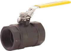 Legend Valve - 2" Pipe, Large Port, Carbon Steel Standard Ball Valve - 2 Piece, FNPT x FNPT Ends, Locking Lever Handle, 1,500 WOG, 150 WSP - All Tool & Supply