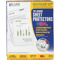 C-LINE - 100 Piece Clear Sheet Protectors-Ring Binder - 11" High x 8-1/2" Wide - All Tool & Supply