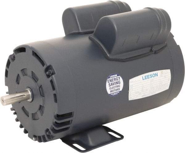 Leeson - 5 Max hp, 3,600 Max RPM, Electric AC DC Motor - 230 V Input, Single Phase, 56Y Frame, 5/8" Shaft Diam, Rigid Base Mount, ODP Enclosure - All Tool & Supply