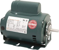 Leeson - 1/3 Max hp, 1,800 Max RPM, Premium Efficient Electric AC DC Motor - 115 V Input, Single Phase, 48 Frame, 1/2" Shaft Diam, Resilient Base Mount, ODP Enclosure - All Tool & Supply