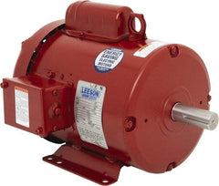 Leeson - 2 Max hp, 1,800 Max RPM, Electric AC DC Motor - 115/208-230 V Input, Single Phase, 182T Frame, 1-1/8" Shaft Diam, Rigid Base Mount, TEFC Enclosure - All Tool & Supply