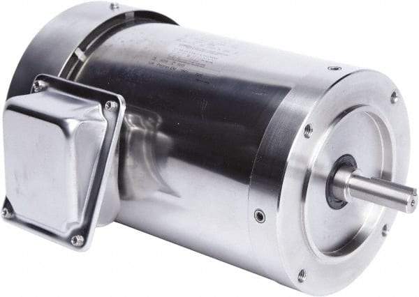 Leeson - 1-1/2 Max hp, 1,800 Max RPM, Premium Efficient Electric AC DC Motor - 230/460 V Input, Three Phase, 56C Frame, 5/8" Shaft Diam, C-Face Mount, TEFC Enclosure - All Tool & Supply