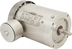 Leeson - 1 Max hp, 1,800 Max RPM, Premium Efficient Electric AC DC Motor - 230/460 V Input, Three Phase, 56C Frame, 5/8" Shaft Diam, C-Face Mount, TEFC Enclosure - All Tool & Supply