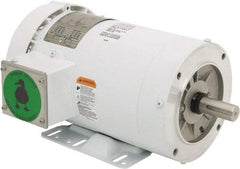 Leeson - 3 Max hp, 3,600 Max RPM, Premium Efficient Electric AC DC Motor - 230/460 V Input, Three Phase, 145TC Frame, 7/8" Shaft Diam, C-Face with Base Mount, TEFC Enclosure - All Tool & Supply