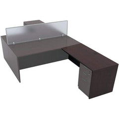 ALERA - Woodgrain Laminate Return/Bridge Shell Desk - 47-1/4" Wide x 23-5/8" Deep x 29-5/8" High, Mahogany - All Tool & Supply