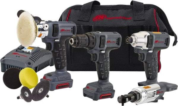 Ingersoll-Rand - 12 Volt Cordless Tool Combination Kit - Includes 1/4" Hex Compact Impact Driver, Lithium-Ion Battery Included - All Tool & Supply