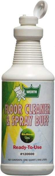 Werth Sanitary Supply - 1 Qt Plastic Bottle Floor Cleaner/Spray Buff - Use on All Types of Flooring - All Tool & Supply