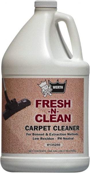 Werth Sanitary Supply - 1 Gal Plastic Bottle Carpet Cleaner - Fresh Scent, Use on Carpet Cleaning - All Tool & Supply