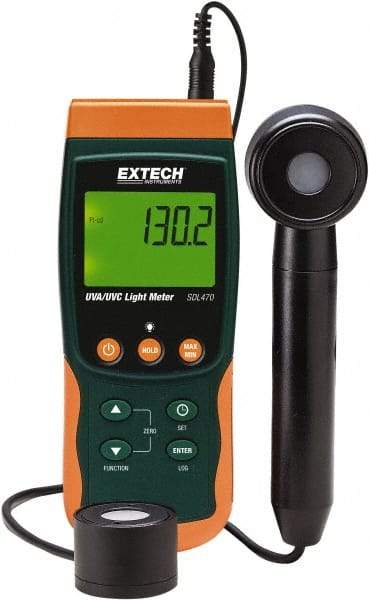 Extech - Light Meters Compatible Lighting: UVA; UVC Maximum Measurement (UV): 20mW/cm2 - All Tool & Supply