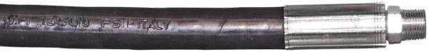 TK Simplex - 3/8" Inside Diam x 3/8 NPT 6' Hydraulic Pump Hose - 10,000 psi, C213 Opposite End, Rubber - All Tool & Supply