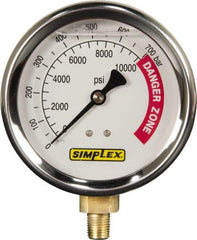 TK Simplex - Hydraulic Pressure Gages & Adapters Type: Liquid-Filled Gauge Pressure Rating: 0 - 10000 - All Tool & Supply