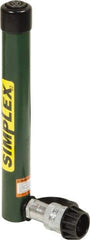 TK Simplex - 9-3/16" Stroke, 5 Ton Portable Hydraulic Single Acting Cylinder - 0.99 Sq In Effective Area, 9.07 Cu In Oil Capacity, 12.83 to 22.01" High, 1" Cyl Bore Diam, 1-1/8" Plunger Diam, 10,000 Max psi - All Tool & Supply