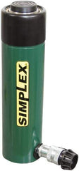 TK Simplex - 6-3/16" Stroke, 25 Ton Portable Hydraulic Single Acting Cylinder - 5.16 Sq In Effective Area, 32.23 Cu In Oil Capacity, 10.75 to 16.94" High, 2.25" Cyl Bore Diam, 2-9/16" Plunger Diam, 10,000 Max psi - All Tool & Supply