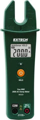 Extech - MA260, CAT IV, Digital True RMS Clamp Meter with 0.16" Fork Jaws - 1000 VAC/VDC, 200 AC Amps, Measures Voltage, Continuity, Current, Resistance - All Tool & Supply