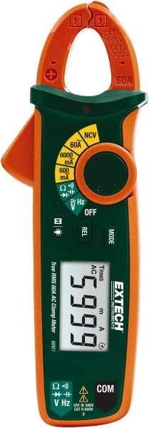 Extech - MA61, CAT III, Digital True RMS Clamp Meter with 0.7" Clamp On Jaws - 600 VAC/VDC, 60 AC Amps, Measures Voltage, Capacitance, Continuity, Current, Frequency, Resistance - All Tool & Supply