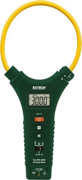 Extech - MA3110, CAT III, Digital True RMS Clamp Meter with 11" Flex Jaws - 1000 VAC/VDC, 3000 AC Amps, Measures Voltage, Capacitance, Continuity, Current, Resistance - All Tool & Supply