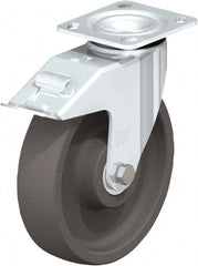 Swivel Top Plate Caster: Nylon, 8″ Wheel Dia, 2″ Wheel Width, 1,250 lb Capacity, 2-23/64″ OAH Nylon, 1,250 Lb Capacity, Ball Bearing, 4 x 4-1/2″ Plate