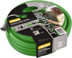 Parker - 50' Long Garden Hose - 5/8" Diam, 3/4" GHT, Rubber, 125 psi, Green - All Tool & Supply