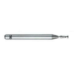 ‎0.025″ Dia. × 1/8″ Shank × 0.078″ DOC × 1-1/2″ OAL, Carbide, Bright, 2 Flute, Square, Solid End Mill - All Tool & Supply