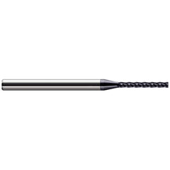 Corner Radius End Mill: 3/16″ Dia, 1-1/2″ LOC, 0.03″ Radius, 4 Flutes, Solid Carbide 3″ OAL, 3″ Shank Dia, Helix, AlTiN Coated, Corner Radius End, Centercutting