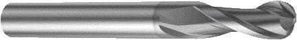 Sandvik Coromant - 1/8" Diam, 6.35mm LOC, Solid Carbide Ball End Mill - Single End, 3" OAL, 1/4" Shank Diam, Ball Flute - All Tool & Supply