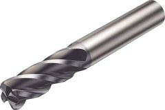 Sandvik Coromant - 5/16", 3/4" LOC, 5/16" Shank Diam, 2-1/2" OAL, 4 Flute, Solid Carbide Square End Mill - Single End, AlCrN Finish, Spiral Flute, 38° Helix, Right Hand Cut, Right Hand Flute, Series CoroMill Plura - All Tool & Supply