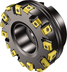 Sandvik Coromant - 101.6mm Cut Diam, 38.1mm Arbor Hole, 0.9mm Max Depth of Cut, 25° Indexable Chamfer & Angle Face Mill - 6 Inserts, 425N-1707 Insert, 425N-1707 Cut, Series CoroMill 425 - All Tool & Supply