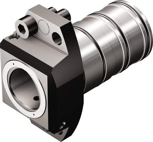 Sandvik Coromant - Neutral Cut, C6 Modular Connection, Adapter/Mount Lathe Modular Clamping Unit - 5.866" OAL, Through Coolant - Exact Industrial Supply