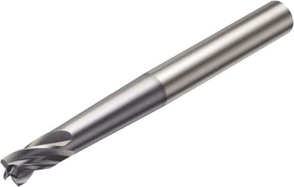 Sandvik Coromant - 4mm, 2 Flute, Solid Carbide, 0.5mm Corner Chamfer End Mill - 90mm OAL, 30° Helix, Right Hand Flute, 4mm LOC, Right Hand Cut - All Tool & Supply