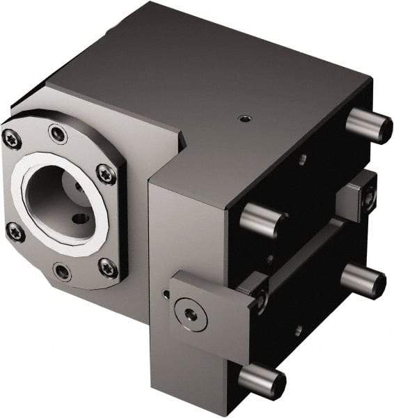 Sandvik Coromant - Right Hand Cut, C4 Modular Connection, Adapter/Mount Lathe Modular Clamping Unit - 40mm Square Shank Diam, 5.354" OAL, Through Coolant - Exact Industrial Supply