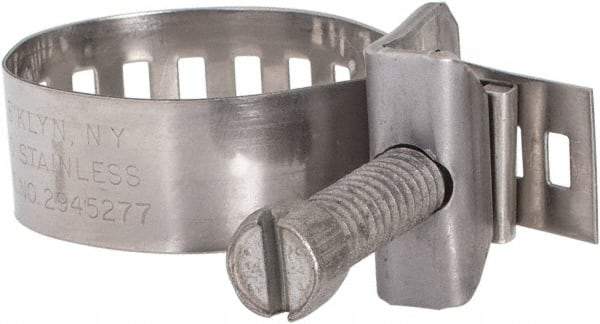 IDEAL TRIDON - SAE Size 12, 11/16 to 1-1/4" Diam, Stainless Steel Double Lock Hose Worm Drive Clamp - Material Grade 301 - All Tool & Supply