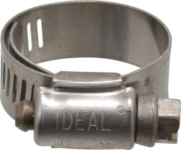 IDEAL TRIDON - SAE Size 10, 11/16 to 1-1/8" Diam, Stainless Steel Lined Worm Drive Clamp - Material Grade 316 - All Tool & Supply