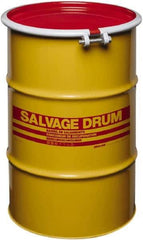 Made in USA - 30 Gallon Cylindrical Carbon Steel Open Head Drum - 27-1/2" High x 18-1/4" Diam - All Tool & Supply