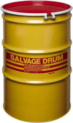 Made in USA - 85 Gallon Cylindrical Carbon Steel Open Head Drum - 37" High x 26" Diam - All Tool & Supply