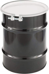 Made in USA - 10 Gallon Cylindrical Carbon Steel Open Head Drum - 17" High x 14" Diam - All Tool & Supply