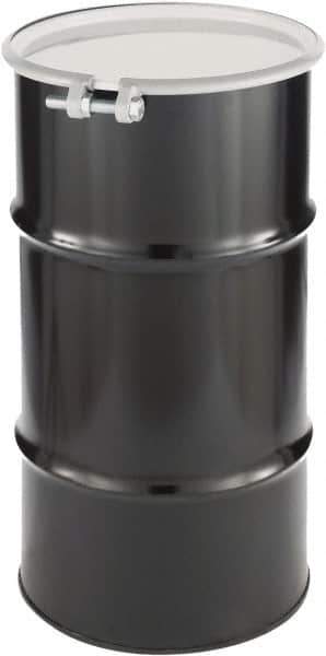 Made in USA - 16 Gallon Cylindrical Carbon Steel Open Head Drum - 27" High x 14" Diam - All Tool & Supply