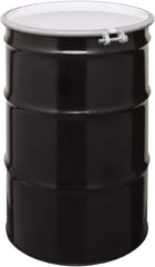 Made in USA - 55 Gallon Cylindrical Carbon Steel Open Head Drum - 33" High x 22-1/2" Diam - All Tool & Supply