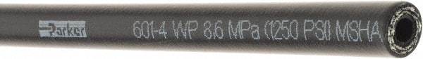 Parker - -4 Hose Size, 1/4" ID, 1,250 psi Work Pressure Hydraulic Hose - 3" Radius, Synthetic Rubber, -40°F to 257°F - All Tool & Supply