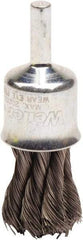 Weiler - 3/4" Brush Diam, Knotted, End Brush - 1/4" Diam Shank, 20,000 Max RPM - All Tool & Supply