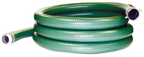 Alliance Hose & Rubber - 15 to 150°F, 4" Inside x 4.43" Outside Diam, PVC Liquid Suction & Discharge Hose - Green, 20' Long, 29 Vacuum Rating, 55 psi Working & 165 psi Brust Pressure - All Tool & Supply