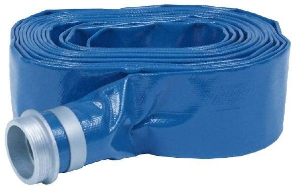 Value Collection - -10 to 150°F, 1-1/2" Inside x 1.62" Outside Diam, PVC Liquid Suction & Discharge Hose - Blue, 20' Long, 75 psi Working & 225 psi Brust Pressure - All Tool & Supply